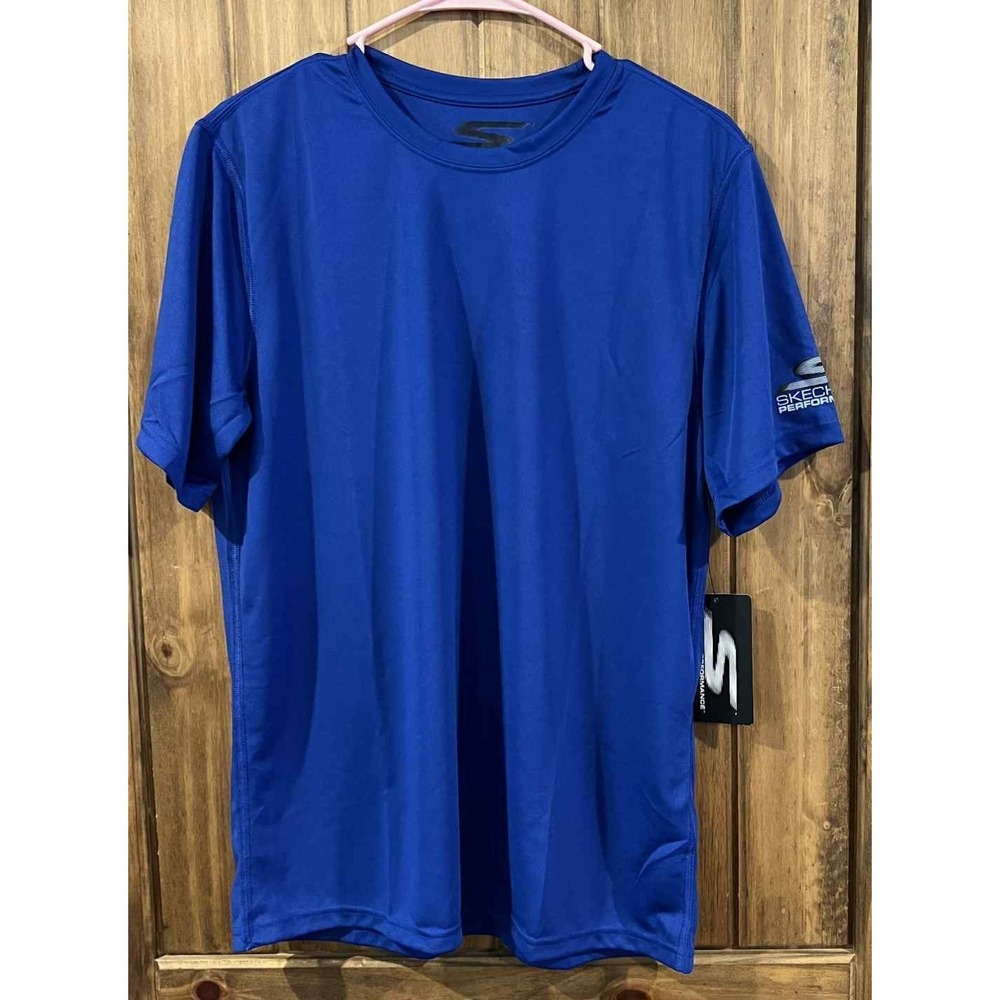 Skechers Performance Event T-Shirt Mens Size‎ M Surf the Web Blue Short Sleeve